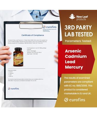 High Strength Cod Liver Oil Capsules 1000mg - 90 Softgels with Omega 3 EPA DHA, Vitamins A & D - UK Made by New Leaf - Buy Online on GoSupps.com