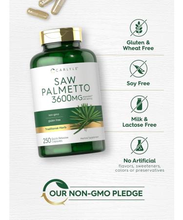 Carlyle Saw Palmetto for Men and Women | 250 Capsules | Herb Extract Supplement | Serenoa Repens | Non-GMO and Gluten Free - Buy Online on GoSupps.com