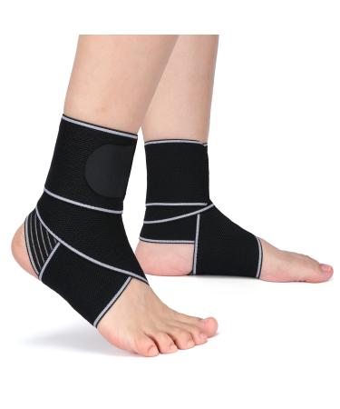 Ankle Support Ankle Brace for Men and Women  Adjustable Ankle Compression Brace for Plantar fasciitis  arthritis sprains  muscle fatigue or joint pain  heel spurs  foot swelling Suitable for Sports 1 Grey
