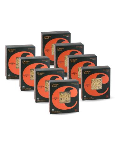 Cinque Terre Pasta Organic Durum Wheat Bronze Die Cut Italian Pasta, Specialty Pastas Variety Box -, 16 Ounce (Pack of 8)