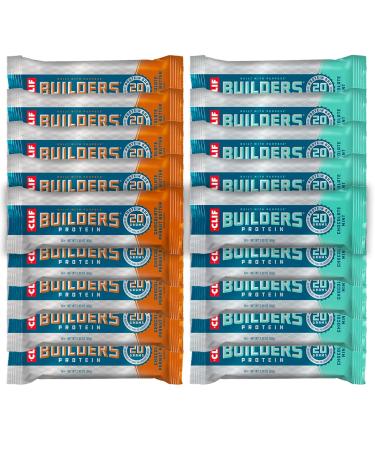 Clif Bar - Builder's Protein Bar Variety Pack 20g of Protein (Chocolate Mint & Chocolate Peanut Butter) - 18 Count