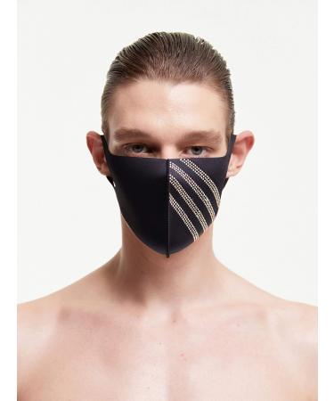 LOOKA Protective Fashion Crystal Mask | Washable & Reusable | Comfortable AG 4Line Gold (Small Medium) - International Shipping Available - Buy Online on GoSupps.com