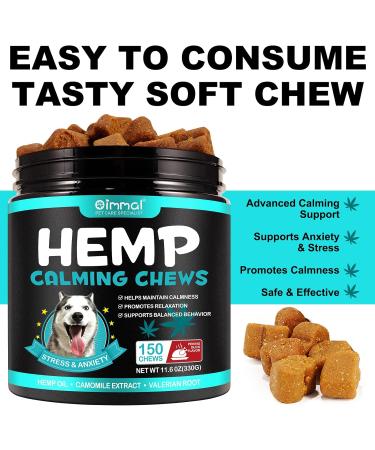 Bieyoc Calming Chews for Dogs - 150 Duck Chews for Anxiety, Barking, Stress Relief & Hyperactivity - Buy Online on GoSupps.com