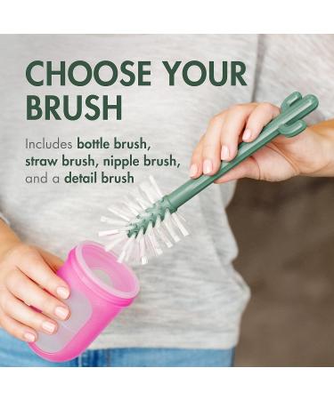 Boon Cacti Bottle Cleaning Brush Set - 4 Piece Terracotta Set | Perfect for Eco-Friendly Bottle Care - Buy Online on GoSupps.com