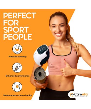 Careella Wireless Knee Massager | Heated Knee Pain Relief & Vibration Therapy | Portable Knee Heating Pad with Red Light for Easy Use - Buy Online on GoSupps.com