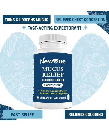 Mucus Relief Guaifenesin 400mg - Powerful Expectorant for Cough Relief | 300 Count | Compare to Mucinex - Buy Online on GoSupps.com