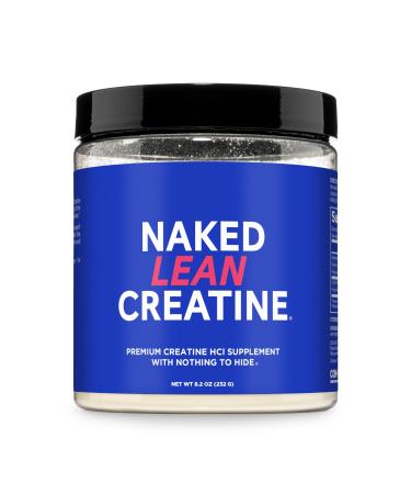 NAKED Lean Creatine HCl Powder 100 Servings - Con-Cret Creatine Hydrochloride with Organic Prickly Pear Extract Electrolytes - Muscle Growth Strength & Cognitive Support - Unflavored Unflavored 8.2 Ounce (Pack of 1)