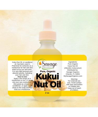 Organic Kukui Nut Oil Moisturizer - Hydrate & Nourish Skin Naturally | 2 oz Pure Hawaiian Candlenut Oil for Radiant Glow - Buy Online on GoSupps.com