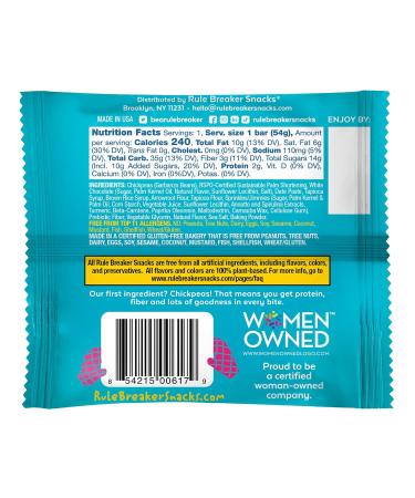 Rule Breaker Snacks Birthday Cake Blondie | Vegan Gluten-Free Nut-Free | Pack of 12 1.9 oz Bars | Top 11 Allergen-Free | Ideal for School & Office - Buy Online on GoSupps.com
