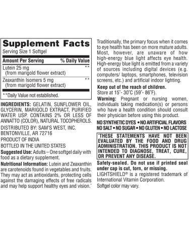 Members Mark Lutein 25mg Zeaxanthin 5mg (150 Count) - Buy Online on GoSupps.com