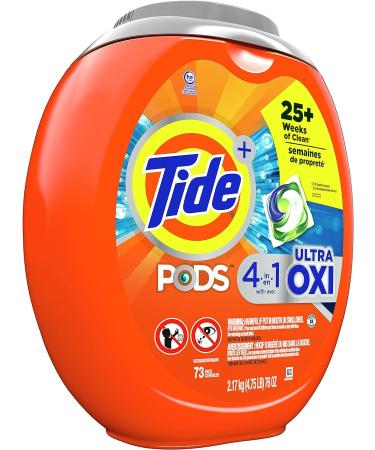 Tide PODS 4 in 1 Ultra Oxi Laundry Detergent Soap Pods - 73 Count, High Efficiency (HE) - Buy Online on GoSupps.com