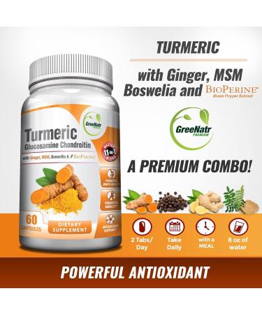 Turmeric Curcumin with Black Pepper & Ginger - Joint Support Supplement 60 Count - Buy Online on GoSupps.com