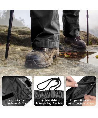 AXESQUIN Men's Waterproof Rain Pants - Lightweight, Packable & Windproof Outdoor Over Pants for Hiking & Fishing | Black, Large - Buy Online on GoSupps.com