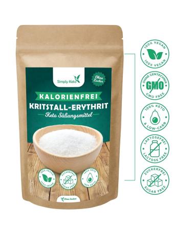 Simply Keto Erythritol Sugar 1kg - Zero-Calorie Sweetener Blood Sugar Friendly Vegan & Ideal for Baking | Sugar Substitute - Buy Online on GoSupps.com