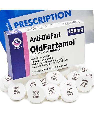 Anti Old Fart OAP Sweets Joke Prank Pill Tablet Box - Xmas Gift Ideal Present for Him Husband Boyfriend Dad Men Uncle Funny Valentines Christmas 40th 50th 60th Secret Santa Birthday Aprils Fools