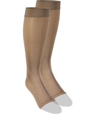 Truform Women's Compression Stockings 15-20 mmHg - Knee High Open Toe Opaque Beige Small (1 Pair) - International Shipping Available - Buy Online on GoSupps.com
