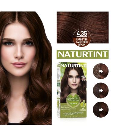Natureint Biobased Hair Color | Ammonia-Free Deep Cappuccino Brown 4.35 | 3 Pack | 510ml - High Natural Ingredients - Buy Online on GoSupps.com