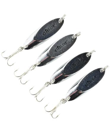 LAST CAST TACKLE 1/8-2oz / 3.5g-60g Silver Chrome Casting Spoon Fishing Lure Jig - 4 Pack 7.0g - 1/4oz