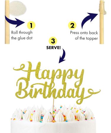 Cakeshop 1st Birthday Glitter Cake Topper Age 1 Cake Topper Decoration 1st Anniversary - Double Sided 400gsm Glitter Card Choice 14 of Colours and Loads of Styles (Baby Blue) - Buy Online on GoSupps.com