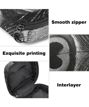 Menstrual Pad Bag with Zipper | Stylish Tampon Pouch for Women & Girls | Peacock Feather Design - International Shipping Available - Buy Online on GoSupps.com