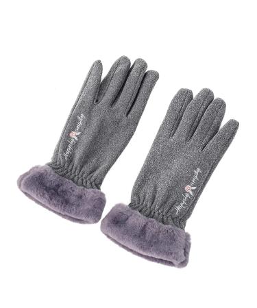 S5E5X Waterproof Men Ski Gloves with Plush Cuffs Windproof Snow Gloves for Men Warm Winter Gloves for Cold Weather Skiing Snowboard Snowmobile Shoveling Snow Gray