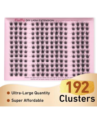 Cluster Eyelash Extensions - 192 PCS Wispy DIY Individual Lashes | Super Thin Band Soft Mink False Eyelashes - Mixed Tray for Stunning Volume - Buy Online on GoSupps.com