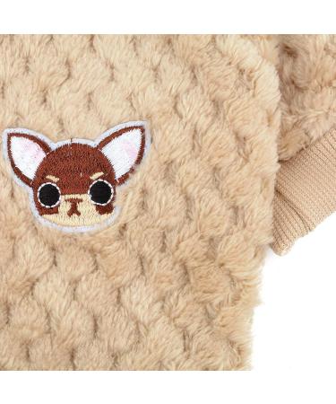 Zweitea Fleece Dog Sweater for Small Dogs | Warm Soft Winter Jacket for Chihuahua & Cats | Brown | Pet Clothing (1 Pack) - Buy Online on GoSupps.com