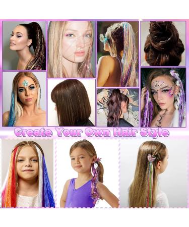 16 Colors Hair Tinsel Kit - 3200 Strands, 47 Inches, Heat Resistant Fairy Hair Extensions for Party - Christmas, Halloween - Includes Tool - Buy Online on GoSupps.com