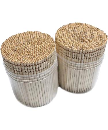 Makerstep 1000 Wooden Toothpicks Ornate Handle in Toothpicks Holder Container 2 Packs of 500, Good for Craft, Party, Cocktail Picks, Cleaning Teeth, Appetizer.