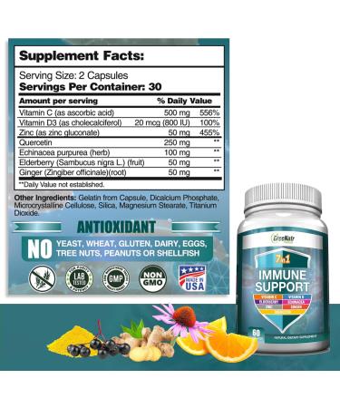 Magnesium Supplement with Glycinate Citrate Malate & Oxide Plus Immune Support with Vitamin C D3 Zinc 50mg Quercetin Echinacea Purpurea Sambucus Elderberry and Ginger - Buy Online on GoSupps.com