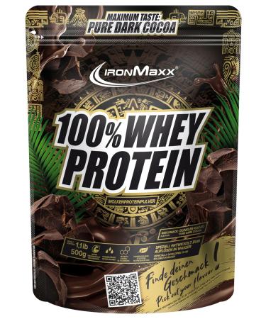 Ironmaxx 100% whey protein powder - pure dark cocoa 500g bag |Suck -reduced water -soluble protein powder from whey protein |many different flavors