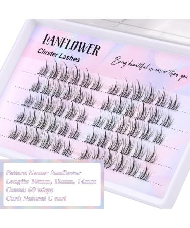 Manga Lashes Cluster Mixed Length | Natural Look Anime Eyelashes Extension | DIY Individual Hybrid Asian Lashes Pack - 10mm-14mm by Lanflower - Buy Online on GoSupps.com