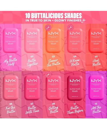 NYX Professional Makeup Buttermelt Blush Buttery Soft Powder Blush Up to 12 H Wear Fade & Transfer Resistant With Mango Almond & Shea Butters Shade: All The Butta 5 g (Pack of 1) All the Butta - Buy Online on GoSupps.com