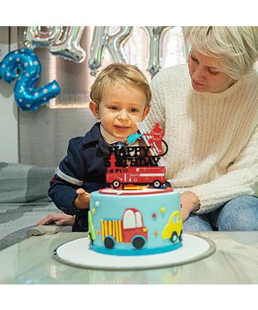 Ercadio 1 Pack Fireman Cake Toppers Fire Department Cake Picks for Fire Theme Baby Shower Birthday Party Cake Decoration Supplies Pattern-3 - Buy Online on GoSupps.com