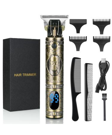 Uraqt haircutor professional hair trimmer men's hair trimmer beard trimmer beard trimmer with LED display Precision trimmer Long-haired cutter for men USB charging bronze