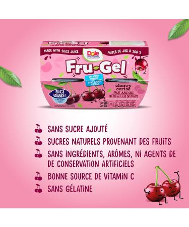 Dole Fru-Gel Cherry Fruit Juice Gels Fun and Healthy School Snack your kids will love! Made with 100% Fruit Juice & No Added Sugar (123g 24 Total Cups) - Buy Online on GoSupps.com