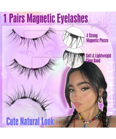 EYDEVRO Magnetic Eyelashes Magnetic Lashes with Applicator Natural Wispy Magnetic Eyelashes Natural Look No Glue Needed False Eyelashes with Magnets Reusable Manga Magnetic Lashes Kit - Buy Online on GoSupps.com