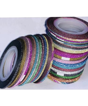 Glitter Nail Striping Tape Set - 42 Rolls, Self-Adhesive 1mm 2mm 3mm, Gold Black Red Design Strips for Nail Art - Buy Online on GoSupps.com