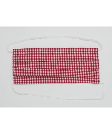 Marco Porta Everyday Cotton Mask - Red White Check Washable & Adjustable Folds - International Shipping Available - Buy Online on GoSupps.com