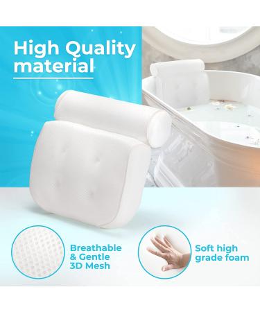 Extra Comfort Bath Pillow for Neck and Back Support - Luxury Headrest Cushion for Ultimate Relaxation - 14x4x15 Inch - Ideal for Jacuzzi and Hot Tub - Pack of 1 - Buy Online on GoSupps.com