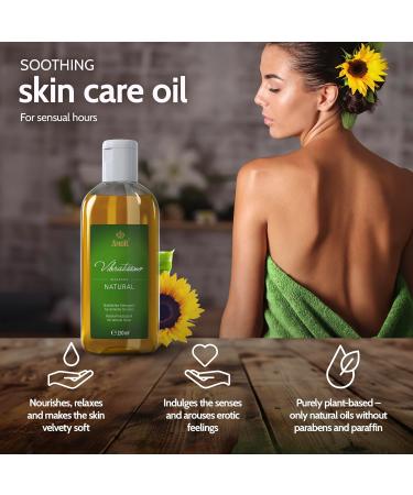 Vibratissimo Natural - Massage Oil for Sensual Pleasure Love Oil Erotic Oil Natural 250 ml (Pack of 1) - Buy Online on GoSupps.com