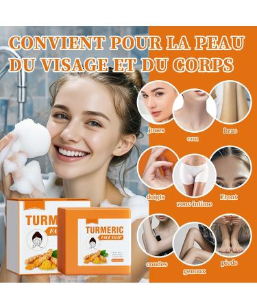 Lot de 2 Turmeric Kojic Acid Soap Turmeric Soap Savon Curcuma Visage Savon L'acide Kojique au Curcuma pour Bain claircissant Hydratant R tr cissement des Pores 2x100g - Buy Online on GoSupps.com