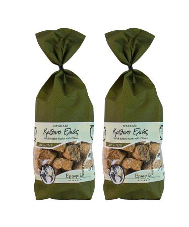 Erofili Avgenakis Greek Small Barley Rusks with Olives 2 pack x 380g (Total: 760g)