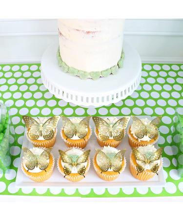 Gyufise 36 Pack Gold Glitter 3D Butterfly Cupcake Toppers for Birthday Wedding Party | Hollow Butterfly Cake Decorations & Wall Stickers - Buy Online on GoSupps.com