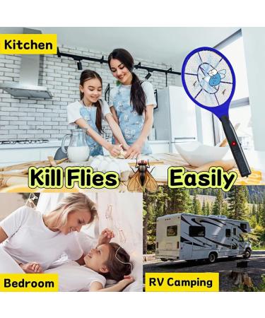 Electric Fly Swatter Racket - Outdoor/Indoor Bug Zapper Racket Battery Operated Mosquito Zapper & Pest Control for Home Office Backyard Camping - Non-Toxic Safe for Humans & Pets - 90-Day Trial - Buy Online on GoSupps.com
