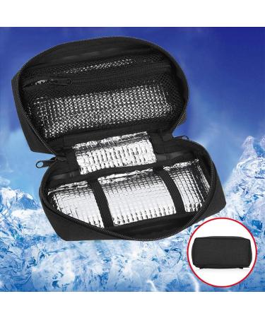 Portable Insulin Cooler Protector Bag | Insulation Cooling Pouch Case | Black Gray (Black) - Buy Online on GoSupps.com