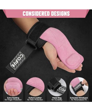 Cofit Wrist Straps for Weightlifting | Workout Wrist Bandages | Durable Double-Layer Oxford Leather | Enhanced Grip & Protection | Pink - Buy Online on GoSupps.com
