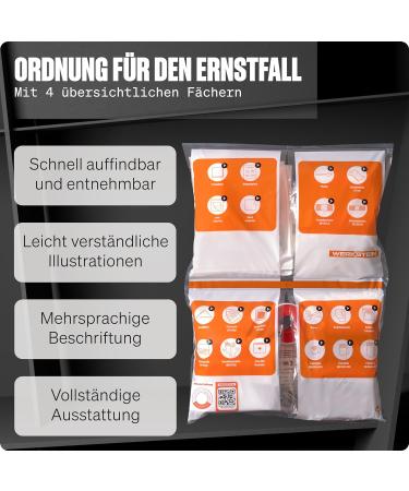 First Aid After Filling Set DIN 13157:2021 | Complete Refill Kit with Instructions for Companies | Practical Association Box with Inner Pockets - Buy Online on GoSupps.com