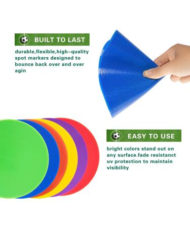 9 Inch Colored Spot Marker Set - 12 Non-Slip Rubber Cones for Sports Training and Dance Practice - Buy Online on GoSupps.com