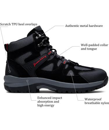 Jousen Men's Waterproof Hiking Boots - Size 12, Black | Outdoor Trekking Shoes - Buy Online on GoSupps.com